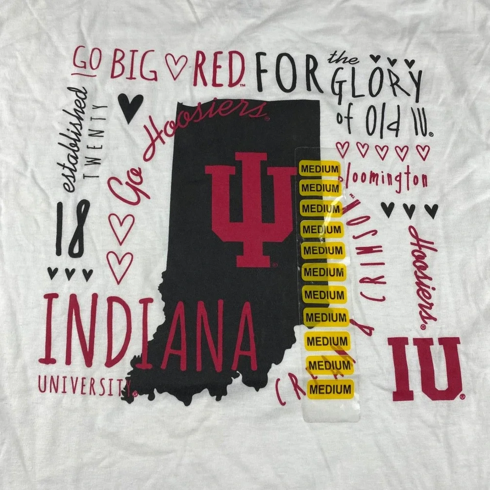 Champion Indiana University T-shirt Mens‎ Medium White Back Graphic - Picture 16 of 16